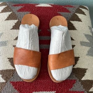 Greek tan leather sandals in size 6